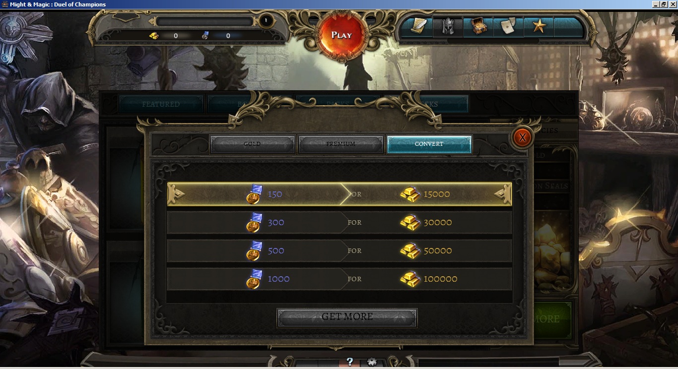 Магазин - страница покупки игровых денег (пока недоступная возможность)