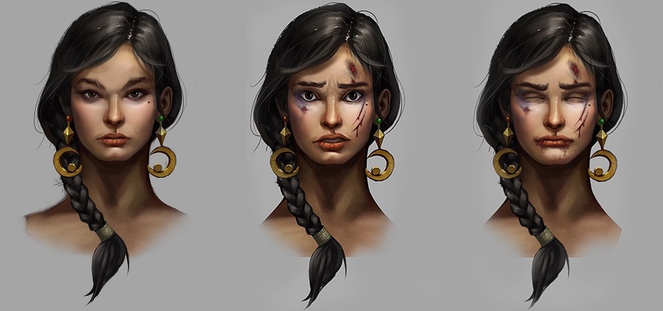 Эмоции женского персонажа