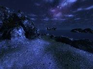 Ночной вид на море возле Маяка