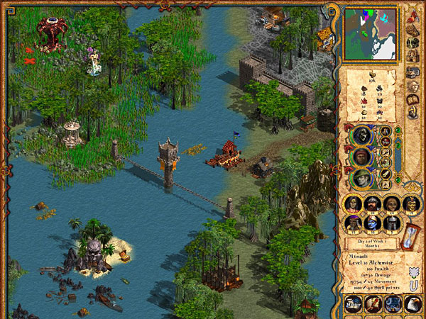 Heroes 4 - На стратегической карте.