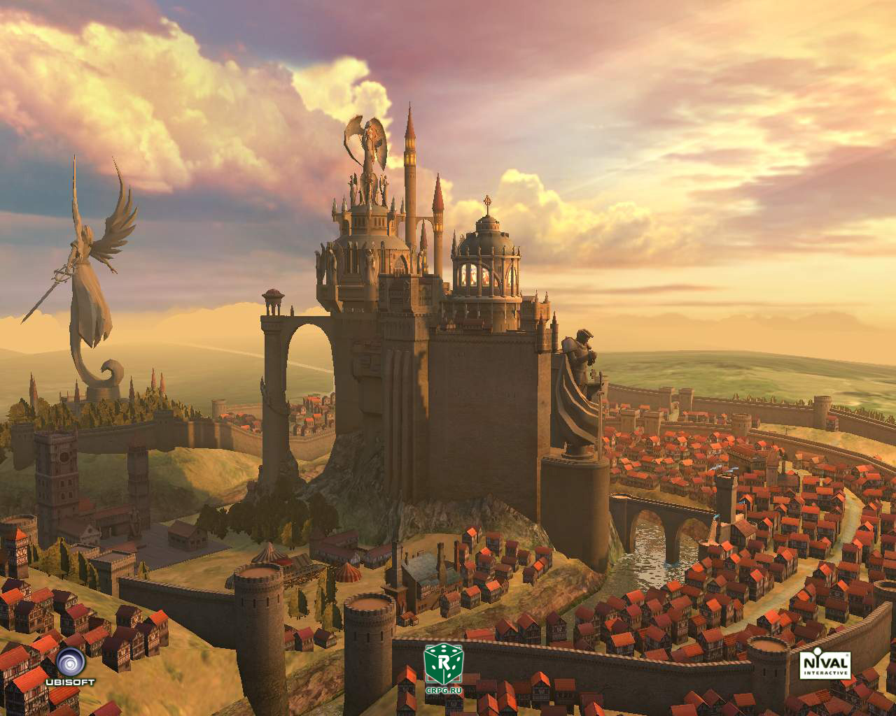 Священный замок людей Haven и отстроеная статуя Архангелу. 
Раздел посвященный Heroes 5 -  тут