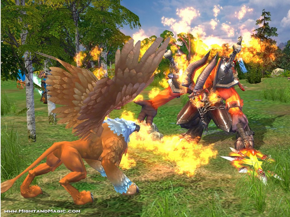 Очень живописное сражение грифона с дьяволом.