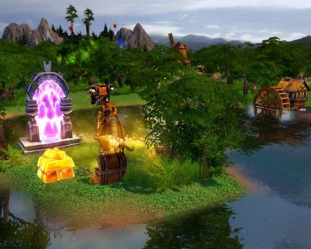 Герой. Сундук, золото и портал куда все это можно унести.