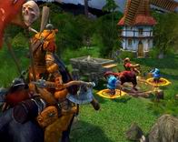 Кентавр против крестьян. Кто же победить ? А герой варваров как всегда наблюдает за сражением.