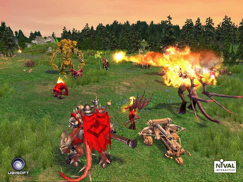 Эльфы против инферно и магический фаербол. 
А вообще очень живописное сражение.