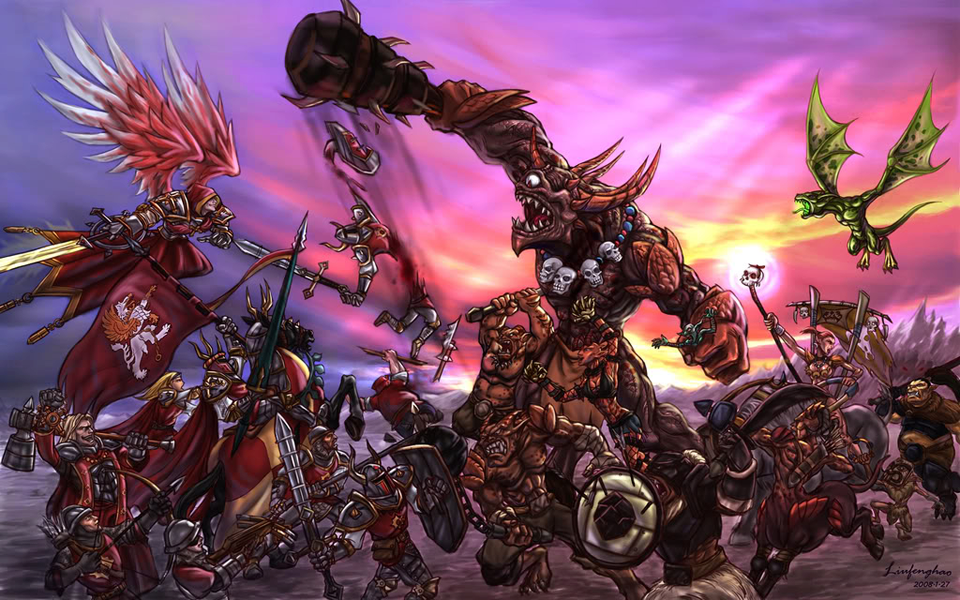 Сражение людей и орков. Автор   Linfenghao