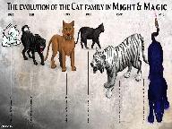 Эволюция семейства кошачьих в Героях Меча и Магии.