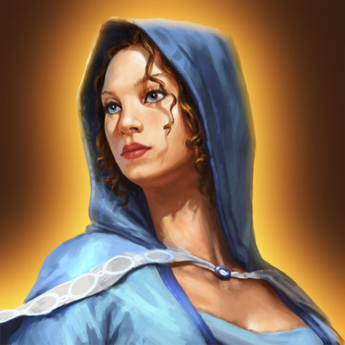 Люди - Haven. Аделаида - Adelaide.Герой-маг.В Heroes III и IV была героем таверны.Biography Her lovely face perpetually illuminated by a 
radiant smile, Adelaide is a benevolent, caring woman who grew up in the
 mountains west of the Greyhound Duchy. As a child, she enjoyed climbing
 as high as possible to enjoy the view of the valley. One day, she 
ventured higher than usual and was caught in a snowstorm. The blizzard 
raged for three consecutive days, and her parents thought their 
treasured daughter was lost forever. But on the morning of the fourth 
day, as the sky was finally clearing, the Angel Eliora appeared, holding
 the girl in her arms. The Angel revealed that she had followed a beacon
 of light that seemed to radiate from within the storm, and had found 
Adelaide. To the celestial being, it was proof that the girl had been 
chosen by Elrath to become a Priestess of the Light.LegacyAdelaide appeared in Heroes 3 and 4 as a recruitable Hero.