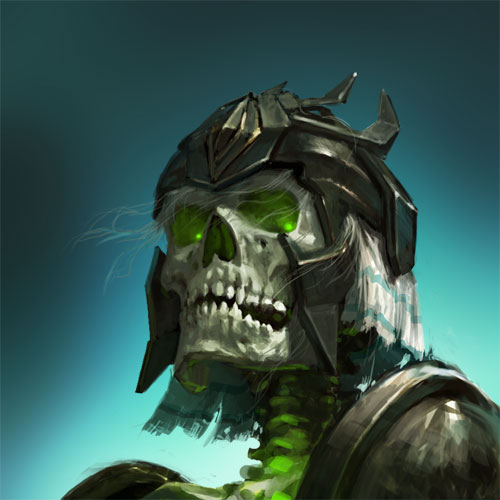 Некрополис - Necropolis. Моандер - Moander.Герой меча.Был нанимаемым героем в Heroes III и IV.BiographyOne would say Moander is a survivor - if he wasn't
 technically dead. A respected and charismatic general in the Bull 
Duchy, he was bored by the countless political intrigues of peacetime. 
Maybe that's why he let his guard down, allowing a rival to poison him 
with deadly Manticore venom. Discovering he would die in a matter of 
hours, Moander quickly devised a desperate plan to cheat death. He 
managed to obtain a vial of Namtaru venom, the substance imbibed by 
Necromancers to become immortal Vampires, from the black market of 
Vradek's Crossing, which he drank without thinking twice. The mixture of
 the two venoms had a devastating effect on his body, searing his skin 
and withering his flesh. Transformed into an Undead, he now looked like a
 raggedy corpse, a walking skeleton; at least, though, he was alive, 
and had his revenge on his murderer. Moander then fled the Empire to 
join the ranks of the Necromancers, where his skills as a general made 
him as popular as he was during his lifetime.LegacyMoander appeared in Heroes 3 and 4 as a recruitable Hero.