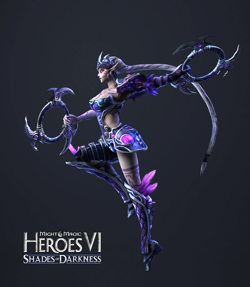 Воительница темных эльфов Stalker со своим грозным оружием под названием Chakram