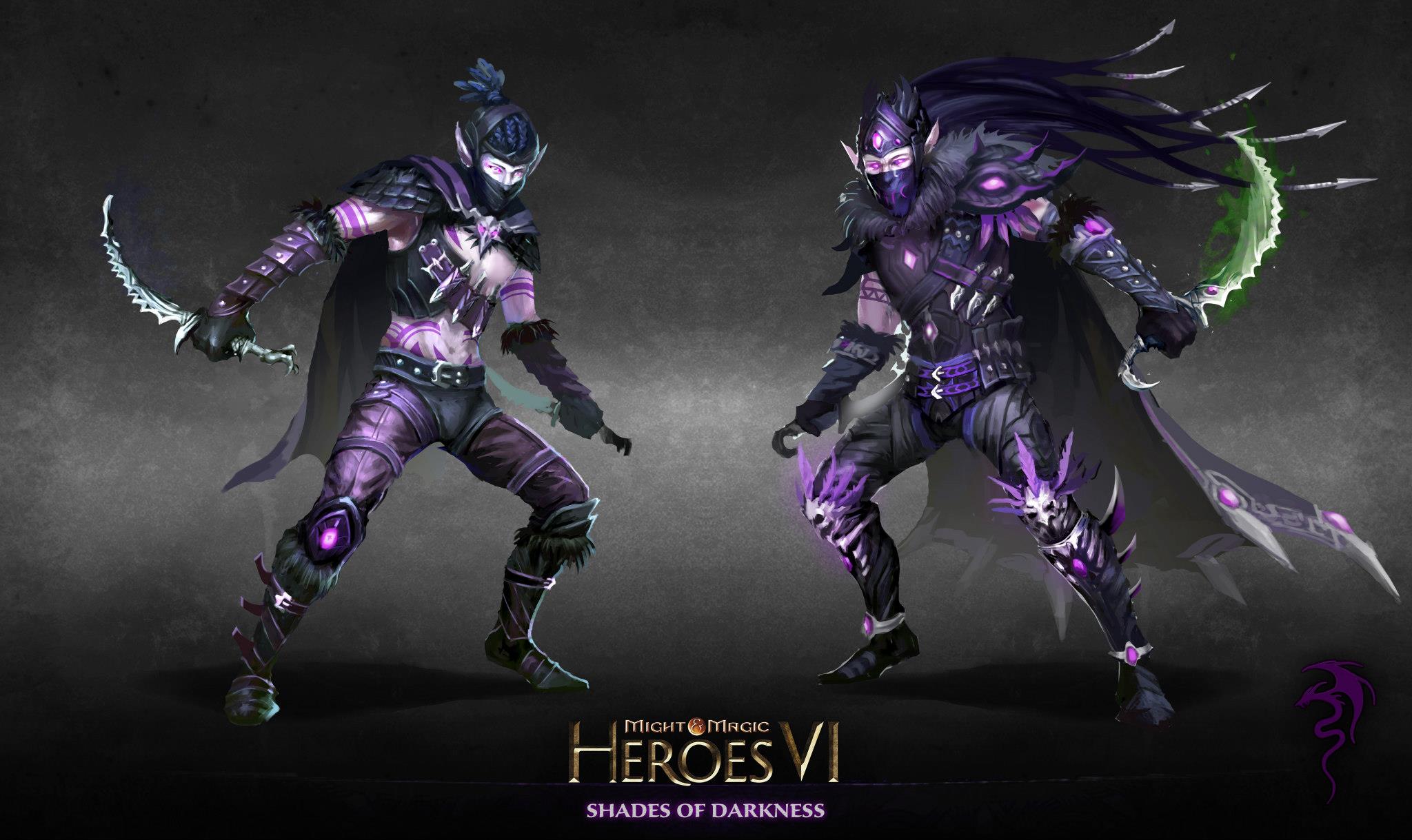 АссасиныAn Assassin is like the shadow of Malassa.
 As a Sylvan Elf is impossible to spot in the forest, an Assasin is 
invisible underground. He reveals himself only when he strikes. Usually 
wearing black clothes, an Assassin's favorite weapon is a pair of sharp 
and serrated daggers.