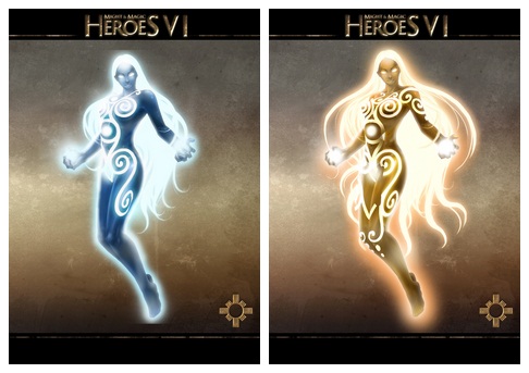 Излучающая великолепие и Пылающая великолепием левитируют над поверхностью мира.