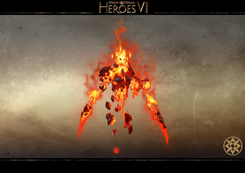 Когда гнев Арката, Дракона Огня достаточно велик, чтобы разрушить барьер
 между элементальным пространством огня и миром Асхан, этот гнев может 
создать волну стихийной магии, которая создаёт стремительных и злых 
Огненных Элементалей. Сила и причины пожара определяют характер и мощь 
Элементалей. Большинство из них родились из спонтанных лесных пожаров, 
другие с необычными потоками лавы или извержениями вулканов. Огненные 
элементали появляющиеся глубоко в недрах Асхана, недалеко от ворот, 
ведущих в Шио, неустойчивы, а иногда и загрязнены влиянием Ургаша, 
Дракона Хаоса. Огненные Элементали также могут подниматься из очагов, 
посвящённых Аркату, или священной жаровни, освещённой молитвой гномьего 
Рунного жреца. Гномьи кузнецы часто вызывают огненных элементалей, чтобы
 помочь им в ковке их легендарного оружия и брони. 
Уровень: элита. 

	
	
	
		
			
				When the anger of Arkath, the Dragon-God of Fire, grows great enough
 that it breaks the barrier between the Elemental Plane of Fire and the 
world of Ashan, this rage can create a wave of elemental magic that 
generates rash and ill-tempered Fire Elementals. The intensity and cause
 of the fire determine to an extent the personality and power of the 
Elemental. Most are born from spontaneous forest fires, others from 
unusual flows of lava, or volcanic eruptions. Fire Elementals born deep 
in the bowels of Ashan, near the gates leading to Sheogh, are unstable 
and occasionally contaminated by the influence of Urgash, the Dragon of 
Chaos. A Fire Elemental can also rise up from the hearth of a household 
devoted to Arkath, or a sacred brazier lit by the prayers of a Dwarven 
Rune Priest. Dwarven smiths often summon Fire Elementals to help them in
 the forging of their legendary weapons and armour. 
Tier: Elite