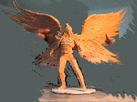 Рабочий процесс по созданию фигурки Михаила (вид спереди)